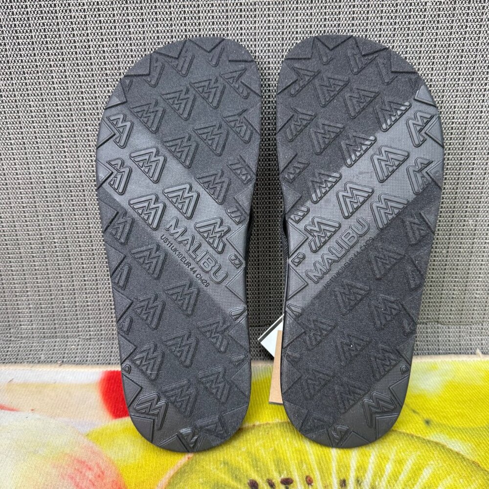 Malibu Men's Black Flip Flops Sandals Size 11 Comfortable Beachwear - Picture 7 of 8